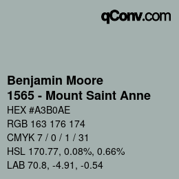 Color code: Benjamin Moore - 1565 - Mount Saint Anne | qconv.com
