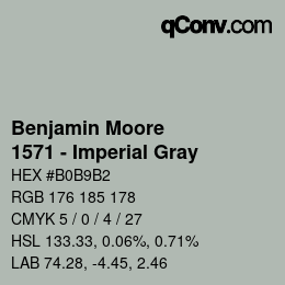 Farbcode: Benjamin Moore - 1571 - Imperial Gray | qconv.com