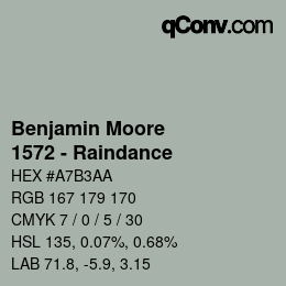 Farbcode: Benjamin Moore - 1572 - Raindance | qconv.com