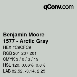 Color code: Benjamin Moore - 1577 - Arctic Gray | qconv.com