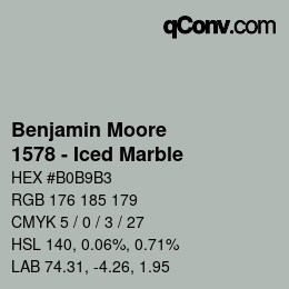 Code couleur: Benjamin Moore - 1578 - Iced Marble | qconv.com