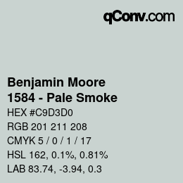 Color code: Benjamin Moore - 1584 - Pale Smoke | qconv.com