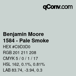 カラーコード: Benjamin Moore - 1584 - Pale Smoke | qconv.com