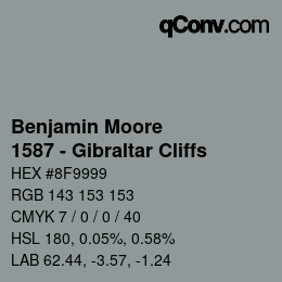 Código de color: Benjamin Moore - 1587 - Gibraltar Cliffs | qconv.com