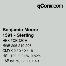 Código de color: Benjamin Moore - 1591 - Sterling | qconv.com
