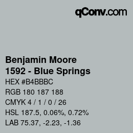 Color code: Benjamin Moore - 1592 - Blue Springs | qconv.com