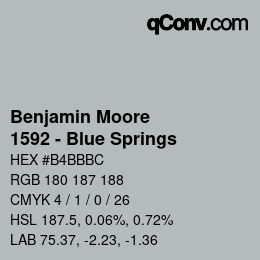Code couleur: Benjamin Moore - 1592 - Blue Springs | qconv.com