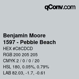 Code couleur: Benjamin Moore - 1597 - Pebble Beach | qconv.com