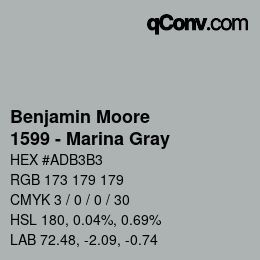 Color code: Benjamin Moore - 1599 - Marina Gray | qconv.com