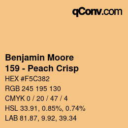 Code couleur: Benjamin Moore - 159 - Peach Crisp | qconv.com
