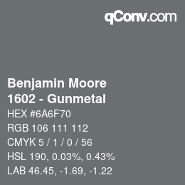 Color code: Benjamin Moore - 1602 - Gunmetal | qconv.com