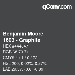 Farbcode: Benjamin Moore - 1603 - Graphite | qconv.com