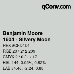Código de color: Benjamin Moore - 1604 - Silvery Moon | qconv.com