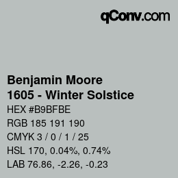 Color code: Benjamin Moore - 1605 - Winter Solstice | qconv.com