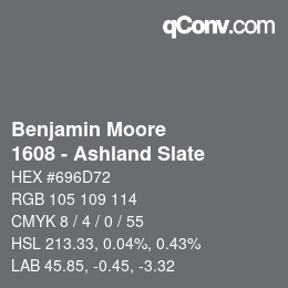 Color code: Benjamin Moore - 1608 - Ashland Slate | qconv.com