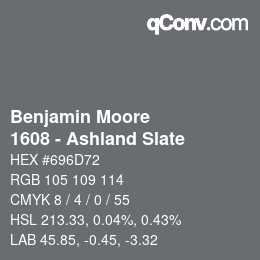 Code couleur: Benjamin Moore - 1608 - Ashland Slate | qconv.com