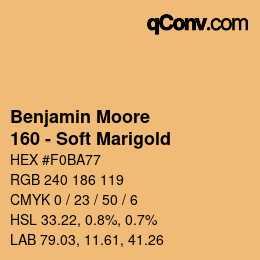Color code: Benjamin Moore - 160 - Soft Marigold | qconv.com