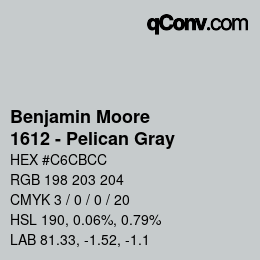 Farbcode: Benjamin Moore - 1612 - Pelican Gray | qconv.com
