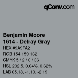 Color code: Benjamin Moore - 1614 - Delray Gray | qconv.com