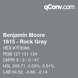 Color code: Benjamin Moore - 1615 - Rock Gray | qconv.com