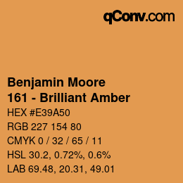 Code couleur: Benjamin Moore - 161 - Brilliant Amber | qconv.com