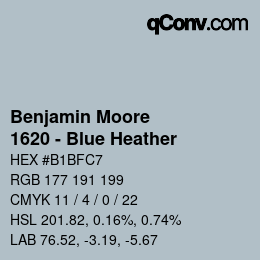 Code couleur: Benjamin Moore - 1620 - Blue Heather | qconv.com