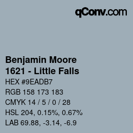 Código de color: Benjamin Moore - 1621 - Little Falls | qconv.com