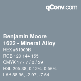 Code couleur: Benjamin Moore - 1622 - Mineral Alloy | qconv.com