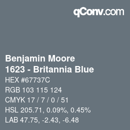 Farbcode: Benjamin Moore - 1623 - Britannia Blue | qconv.com
