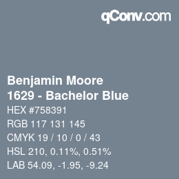 Color code: Benjamin Moore - 1629 - Bachelor Blue | qconv.com