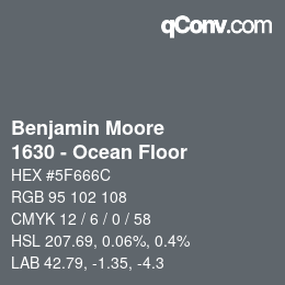 Code couleur: Benjamin Moore - 1630 - Ocean Floor | qconv.com