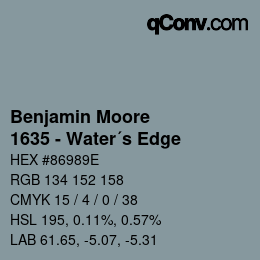 Code couleur: Benjamin Moore - 1635 - Water´s Edge | qconv.com