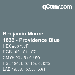 Farbcode: Benjamin Moore - 1636 - Providence Blue | qconv.com