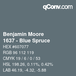 Farbcode: Benjamin Moore - 1637 - Blue Spruce | qconv.com