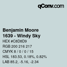Color code: Benjamin Moore - 1639 - Windy Sky | qconv.com