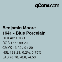 カラーコード: Benjamin Moore - 1641 - Blue Porcelain | qconv.com