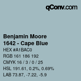 Color code: Benjamin Moore - 1642 - Cape Blue | qconv.com