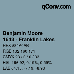 Color code: Benjamin Moore - 1643 - Franklin Lakes | qconv.com