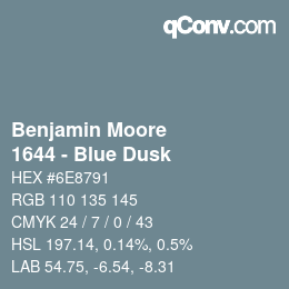 Color code: Benjamin Moore - 1644 - Blue Dusk | qconv.com