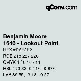 Color code: Benjamin Moore - 1646 - Lookout Point | qconv.com