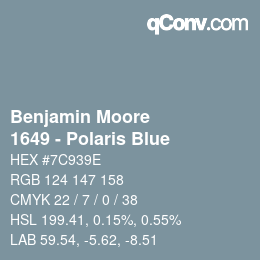 颜色代码: Benjamin Moore - 1649 - Polaris Blue | qconv.com