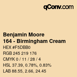 Code couleur: Benjamin Moore - 164 - Birmingham Cream | qconv.com