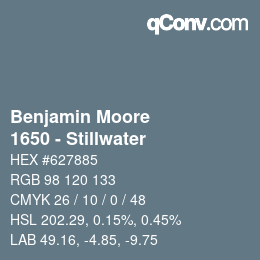 Code couleur: Benjamin Moore - 1650 - Stillwater | qconv.com