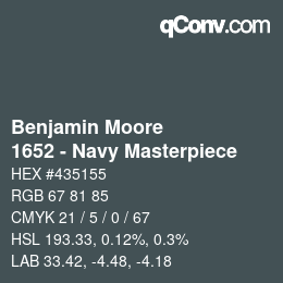 Color code: Benjamin Moore - 1652 - Navy Masterpiece | qconv.com