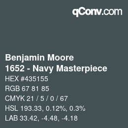 Code couleur: Benjamin Moore - 1652 - Navy Masterpiece | qconv.com