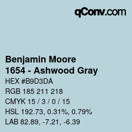 Color code: Benjamin Moore - 1654 - Ashwood Gray | qconv.com