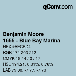 Color code: Benjamin Moore - 1655 - Blue Bay Marina | qconv.com