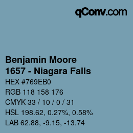 Code couleur: Benjamin Moore - 1657 - Niagara Falls | qconv.com