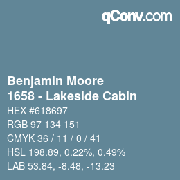 カラーコード: Benjamin Moore - 1658 - Lakeside Cabin | qconv.com