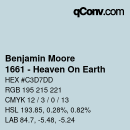 Código de color: Benjamin Moore - 1661 - Heaven On Earth | qconv.com